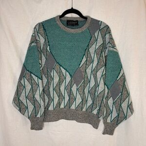 Vintage Caldwell Mens Knit Sweater Stripped/Geometric Design. 80s‎ 90s Vibe.SzSm